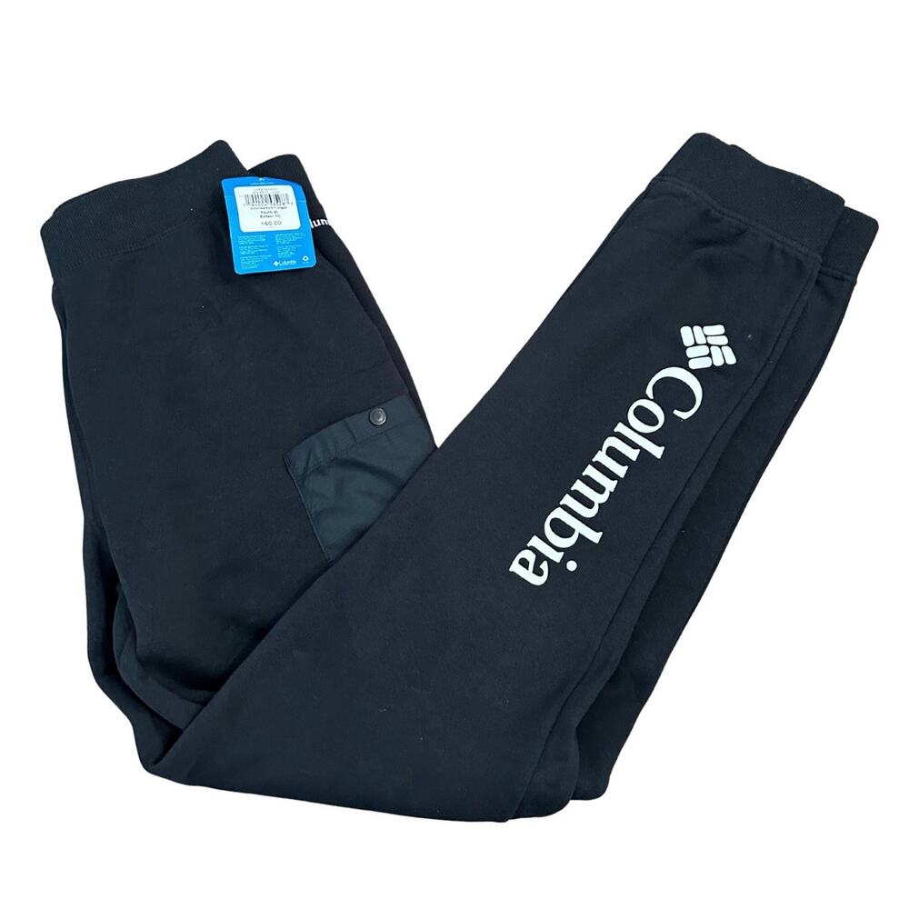Columbia Unisex Kid's Park Black Jogger Sweatpants NWT I Youth XL